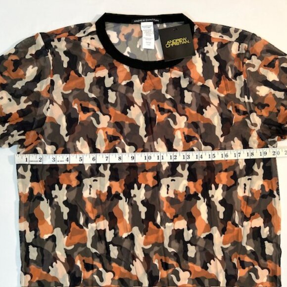 Andrew Christian - Size XL Athletic Sheer Camouflage T-Shirt Khaki Camo/Black - Picture 4 of 10